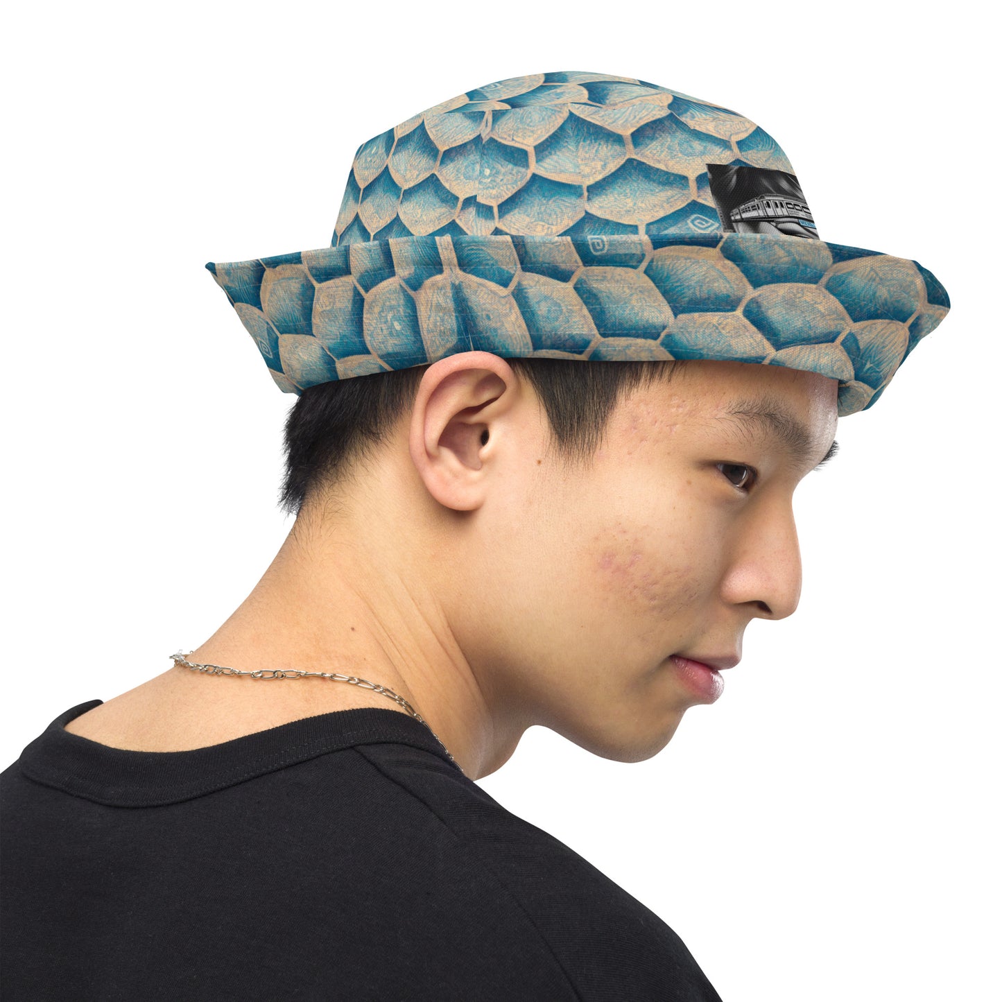 Seafoam Scales Reversible bucket hat