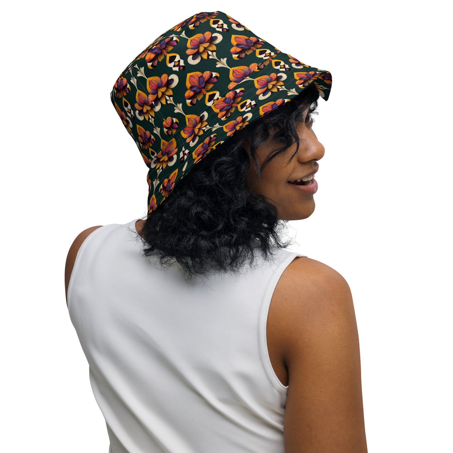 Taza’s Radiant Petals Reversible bucket hat