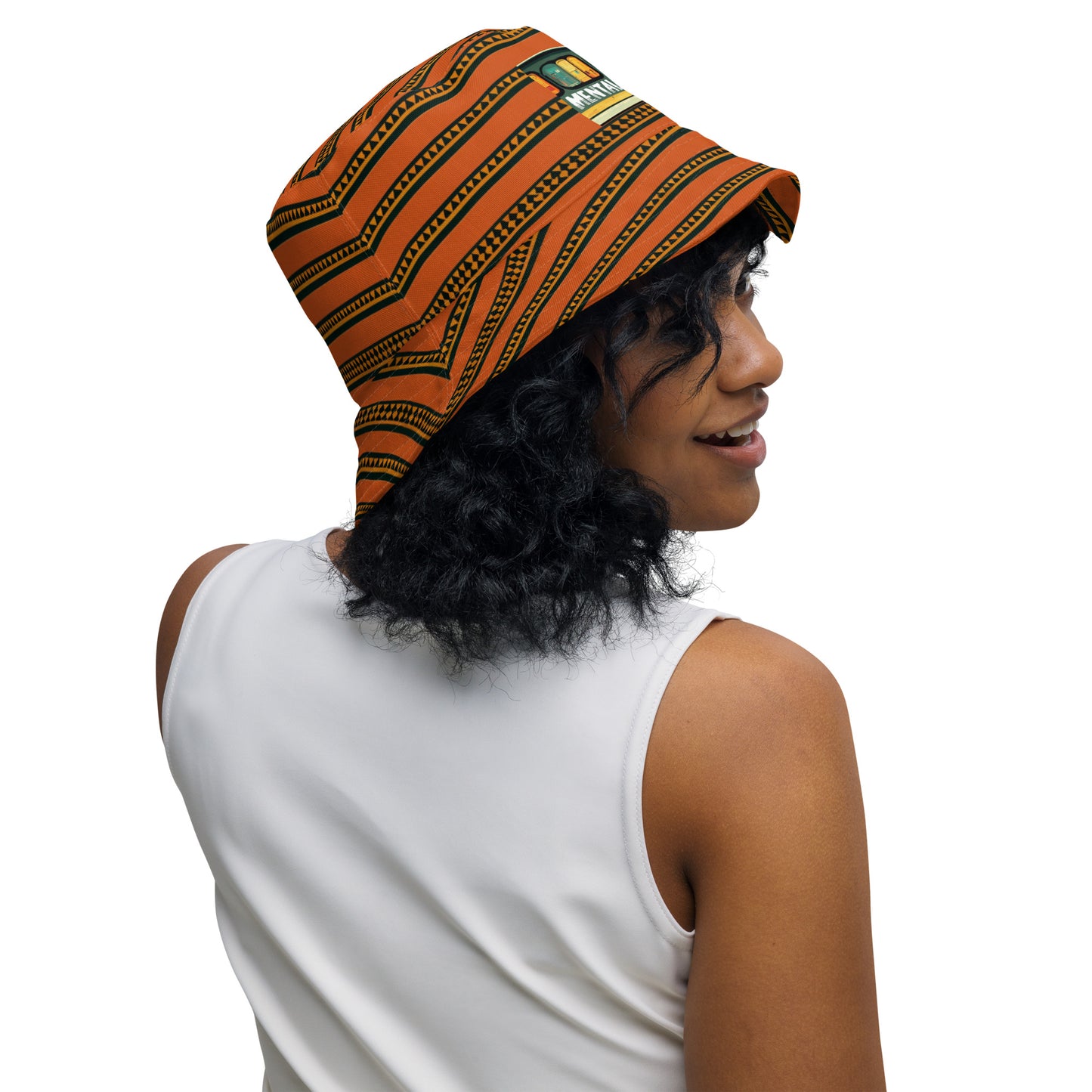 Timbuktu Tangerine Tapestry Reversible bucket hat
