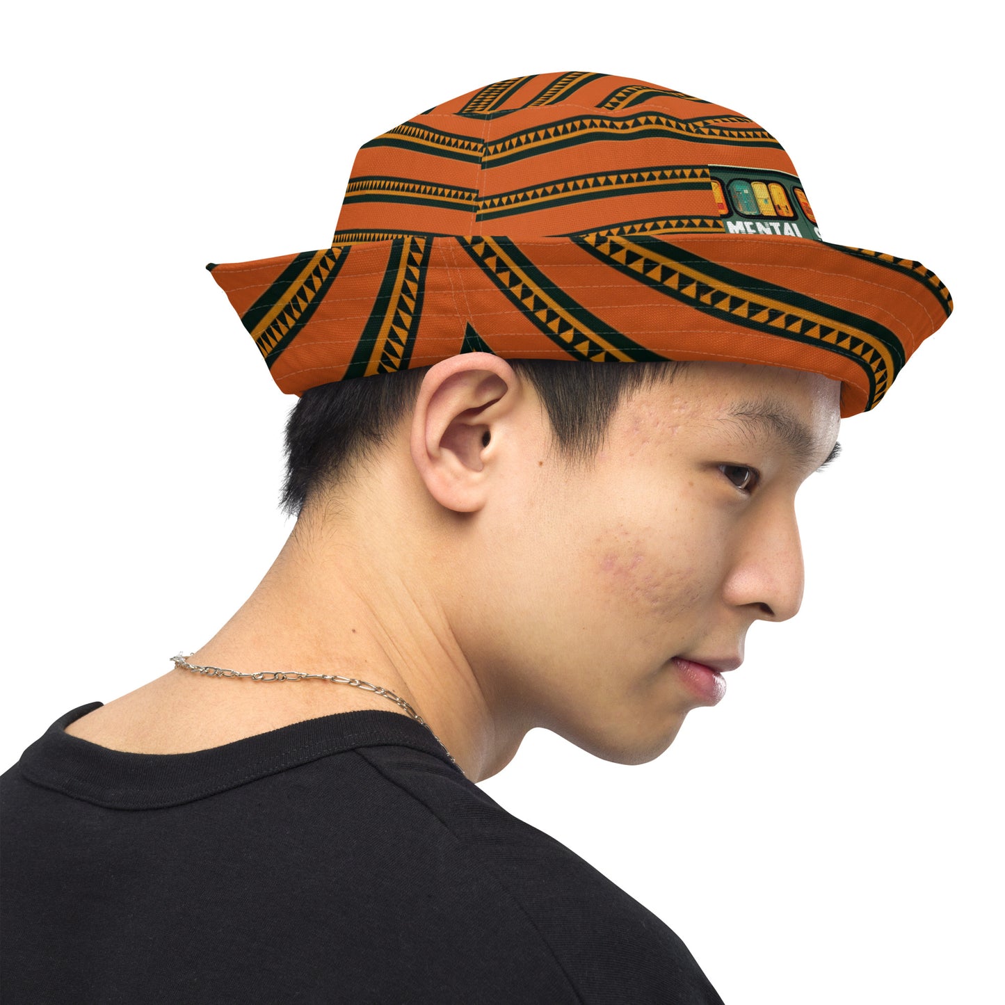 Timbuktu Tangerine Tapestry Reversible bucket hat