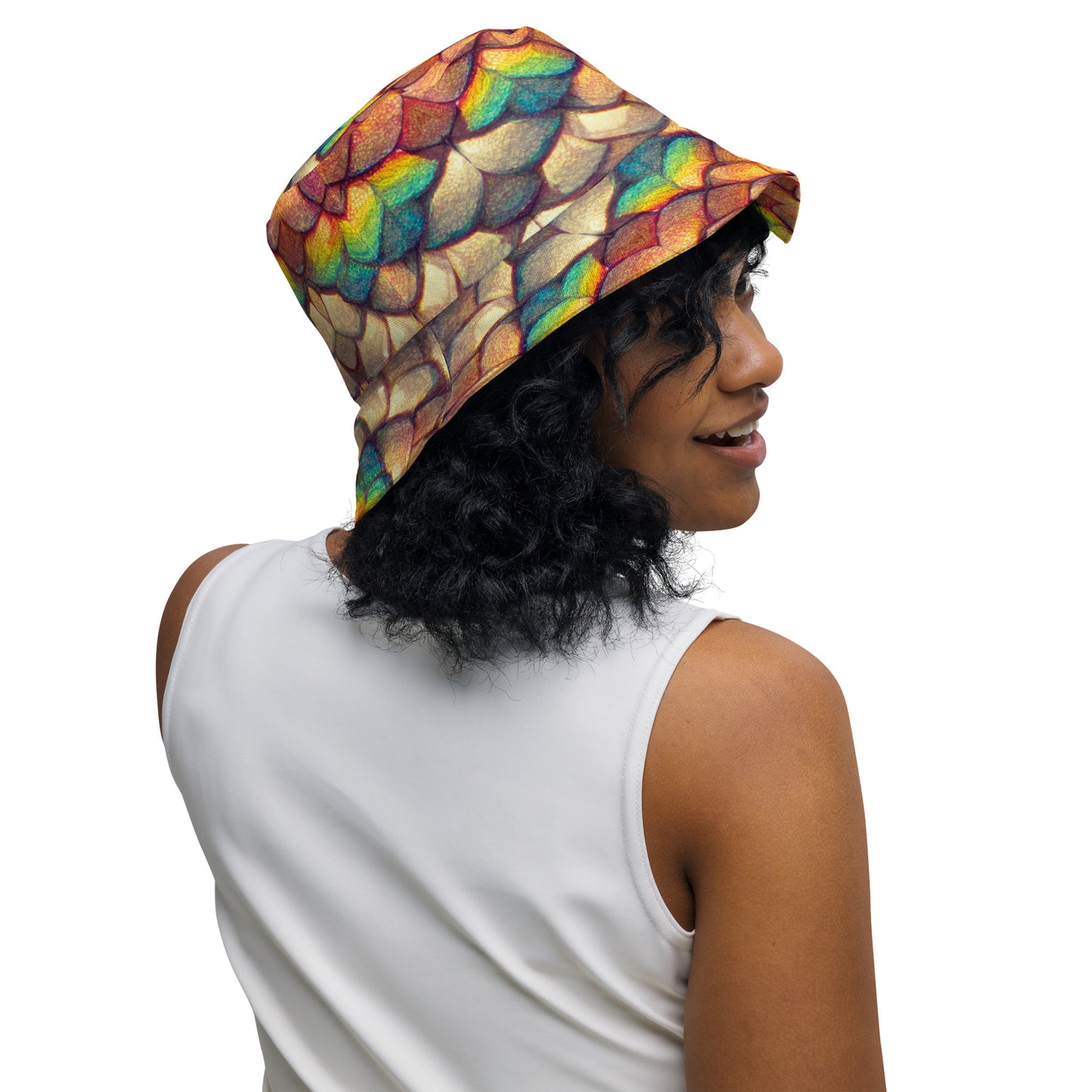 Cloeyra, the Radiant Aether Dragon Reversible bucket hat