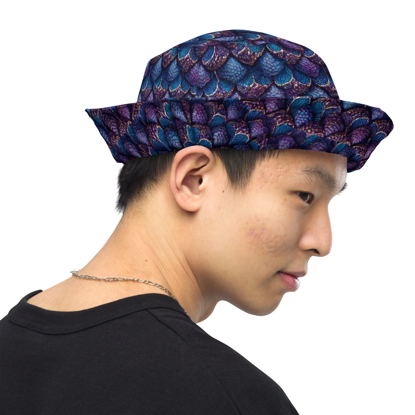 Luminosa, the Radiant Amethyst Drakon Reversible bucket hat