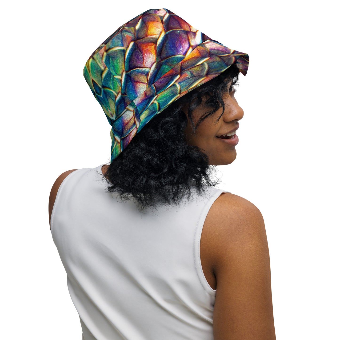 Margonithia, the Glittering Rainbow Sovereign Reversible bucket hat