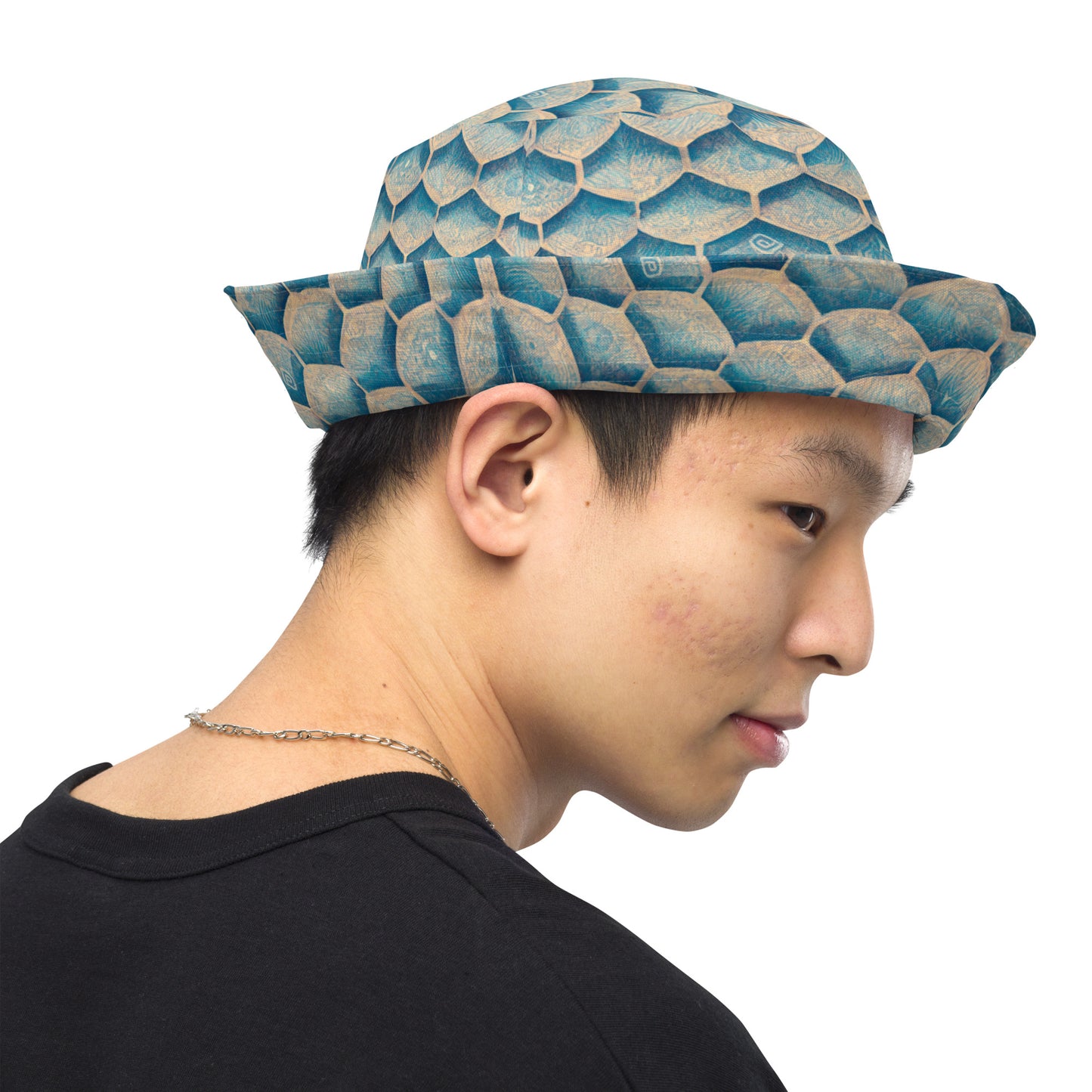 Seafoam Scales Reversible bucket hat
