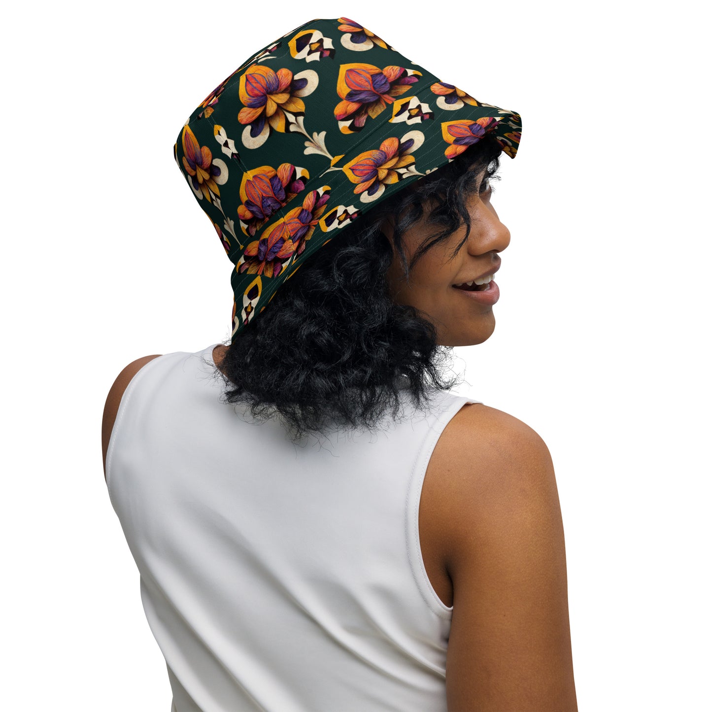 Taza’s Radiant Petals Reversible bucket hat