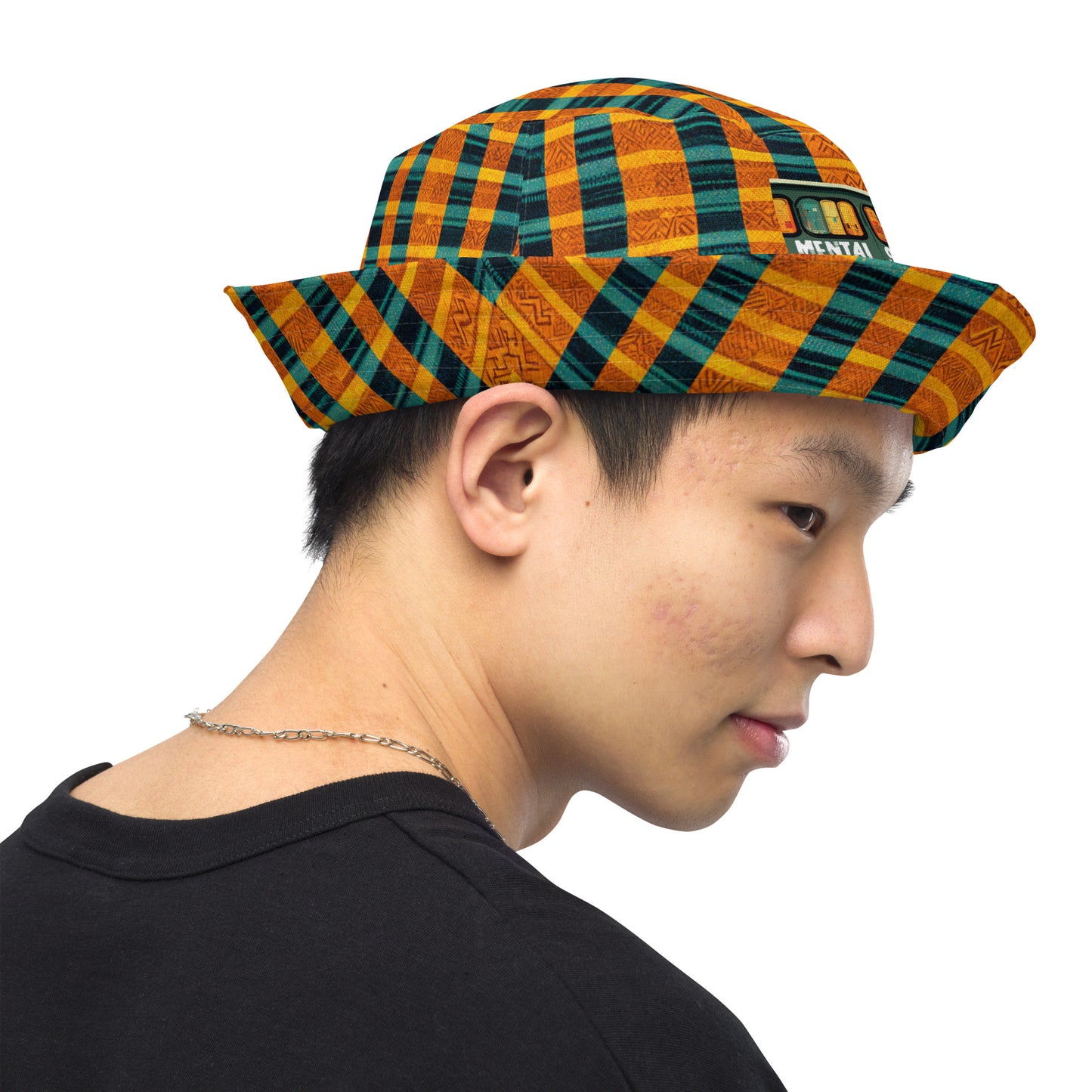 Teal & Tangerine Tapestry Reversible bucket hat