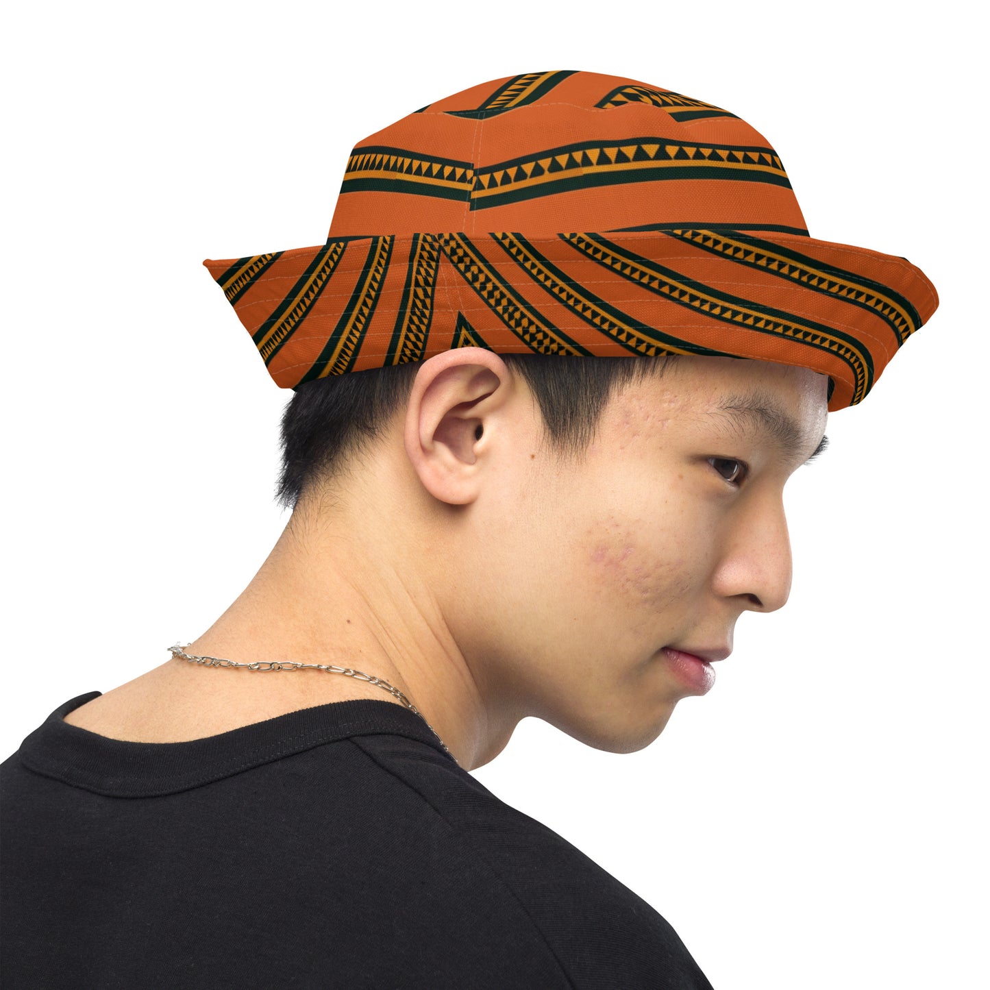 Timbuktu Tangerine Tapestry Reversible bucket hat