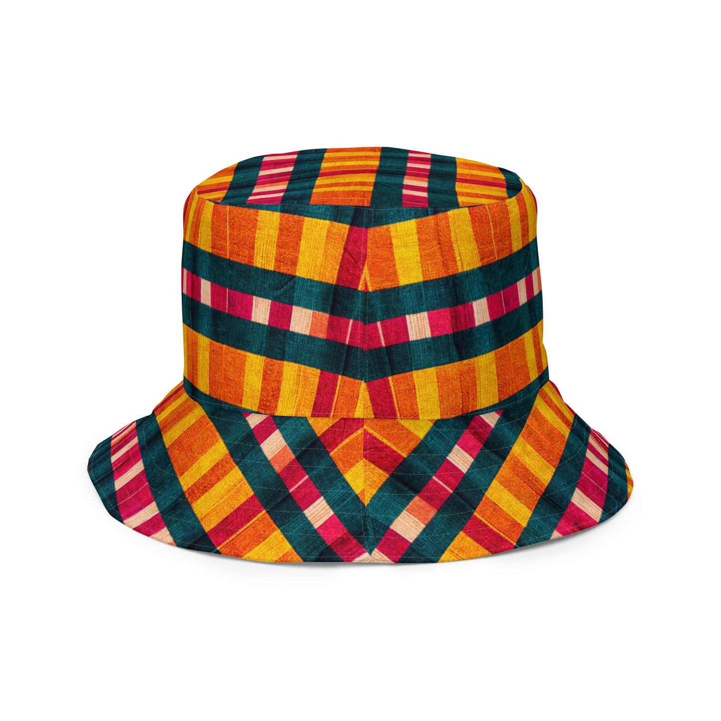 Tropical Fiesta Plaid Reversible bucket hat