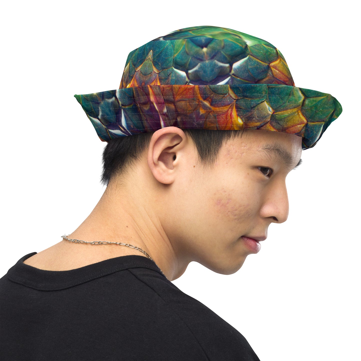 Prismijimmy, the Rainbow Guardian Dragon Reversible bucket hat