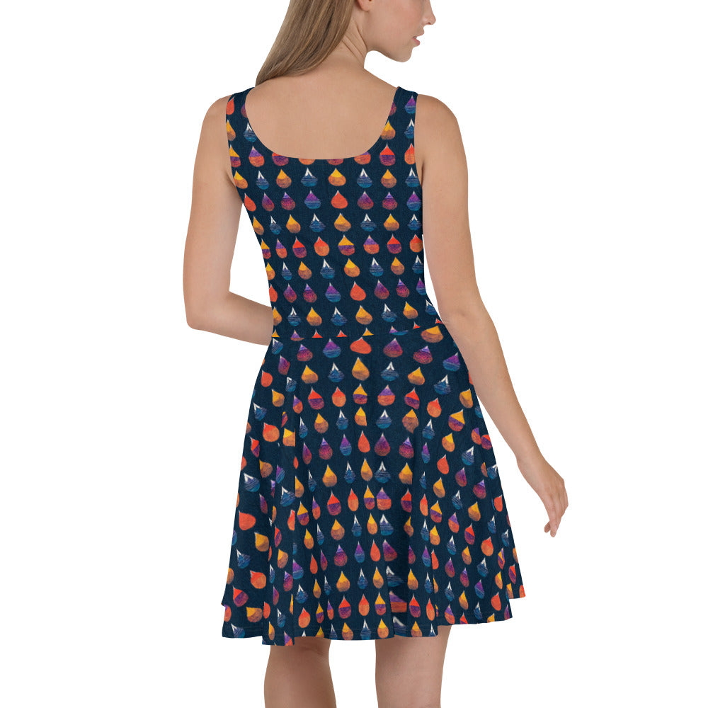 Prismatic Precipitation Skater Dress