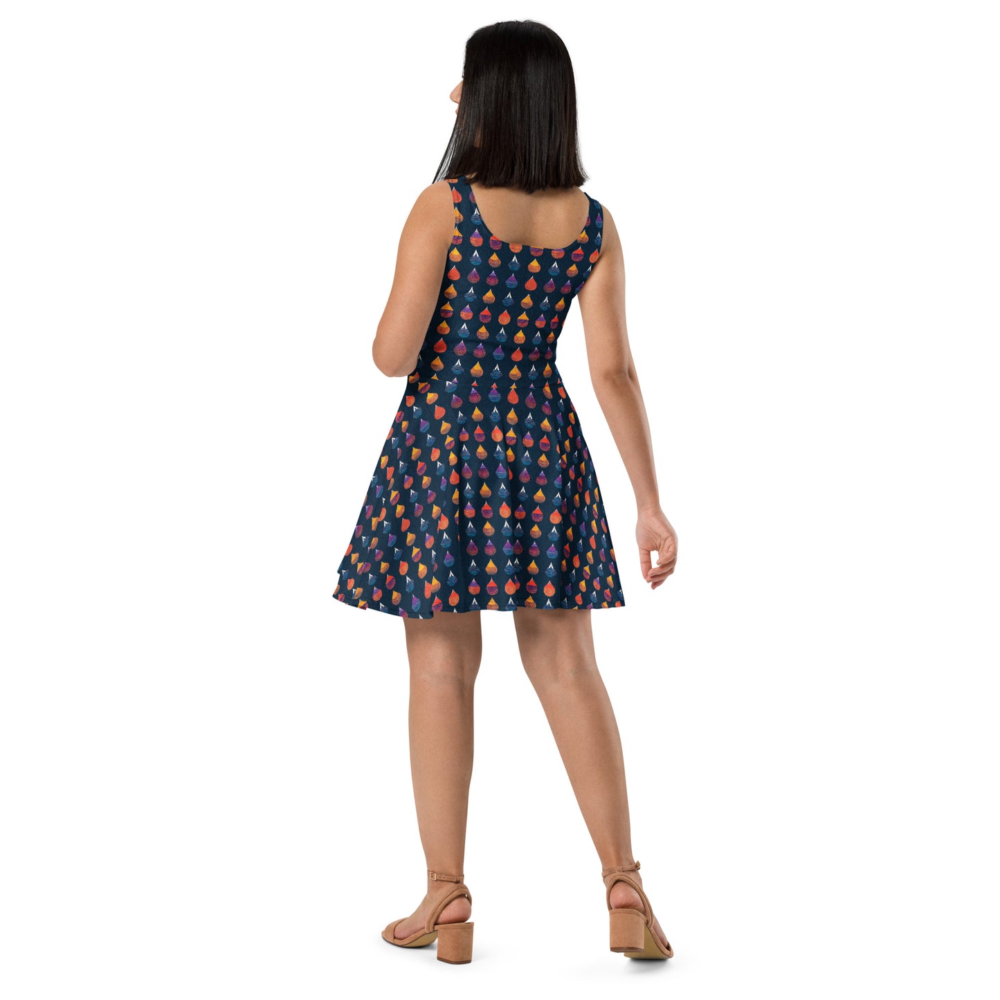 Prismatic Precipitation Skater Dress