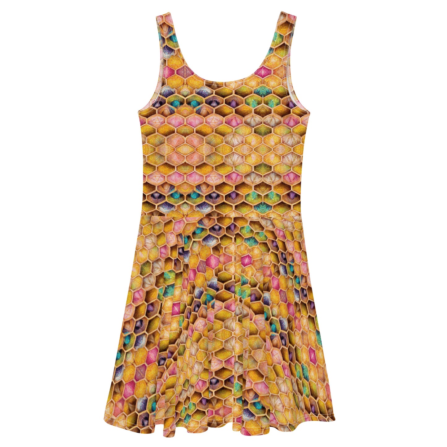 Rainbow Hive Radiance Skater Dress