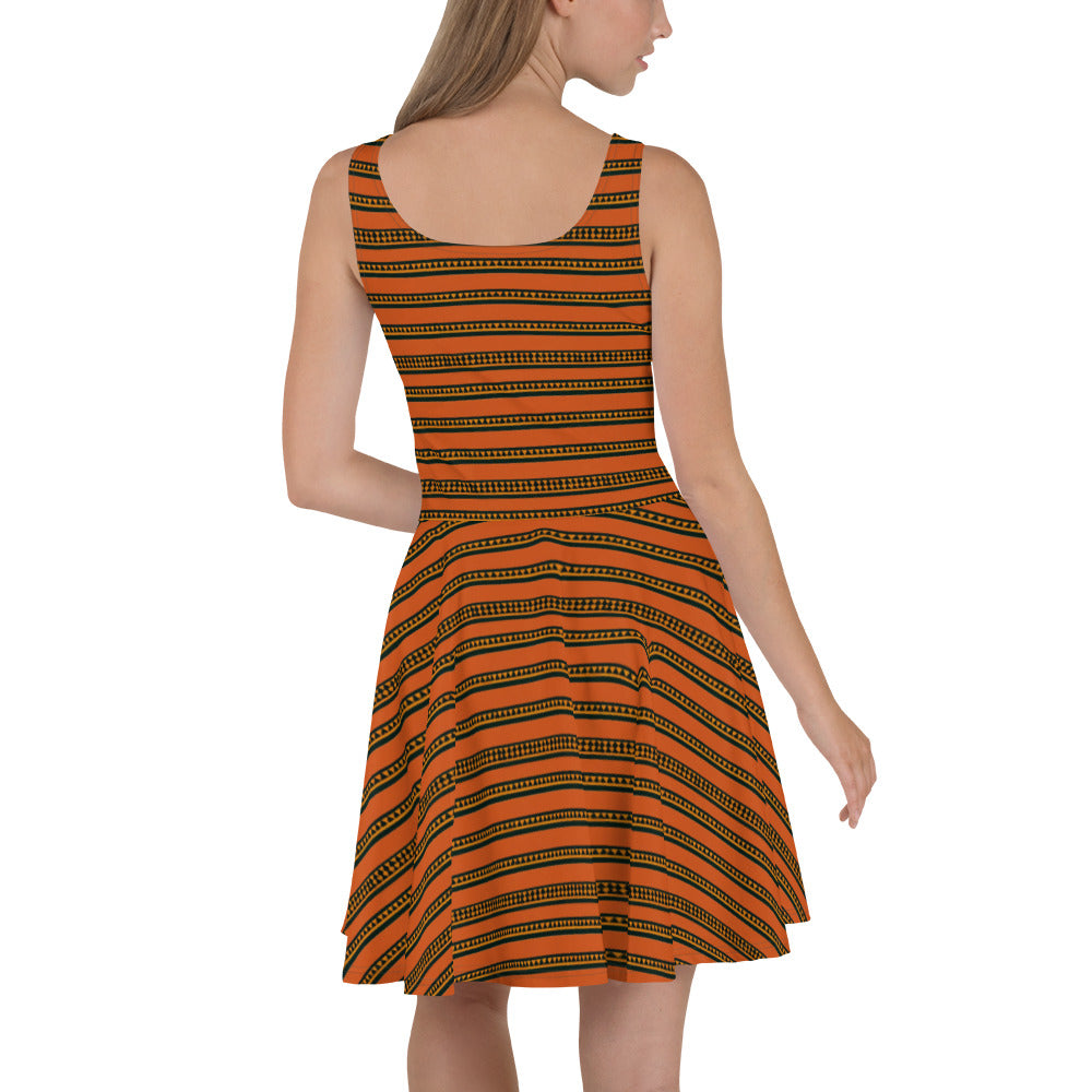 Timbuktu Tangerine Tapestry Skater Dress