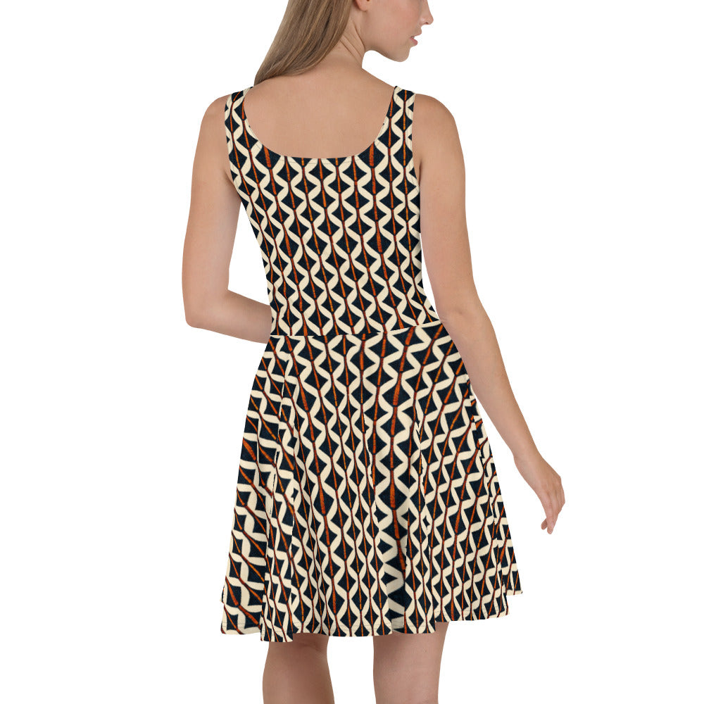 Tribal Tones In Harmony Skater Dress