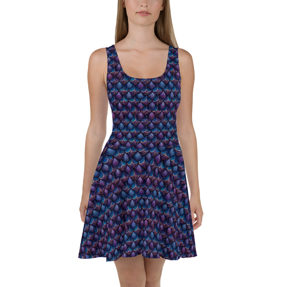 Luminosa, the Radiant Amethyst Drakon Skater Dress