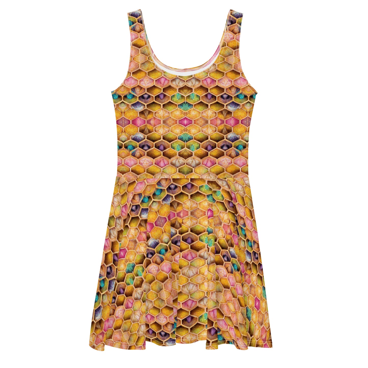 Rainbow Hive Radiance Skater Dress