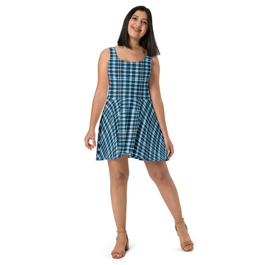 Scotsman’s Skyward Plaid Skater Dress