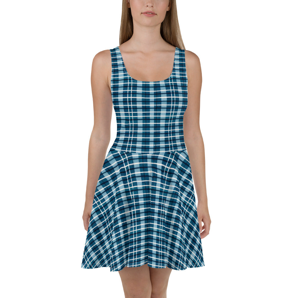 Scotsman’s Skyward Plaid Skater Dress