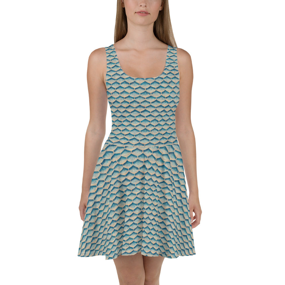 Seafoam Scales Skater Dress