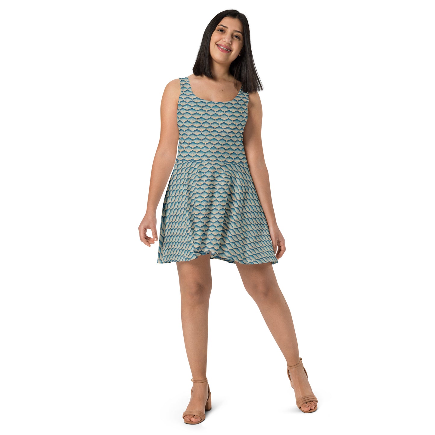 Seafoam Scales Skater Dress