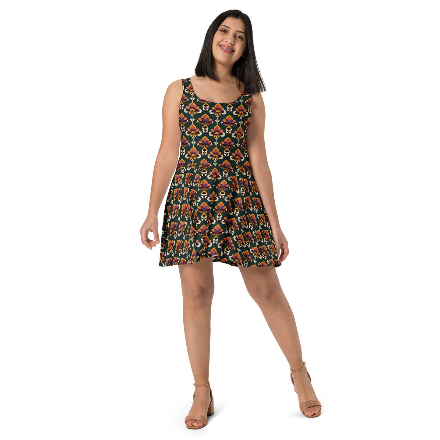 Taza’s Radiant Petals Skater Dress