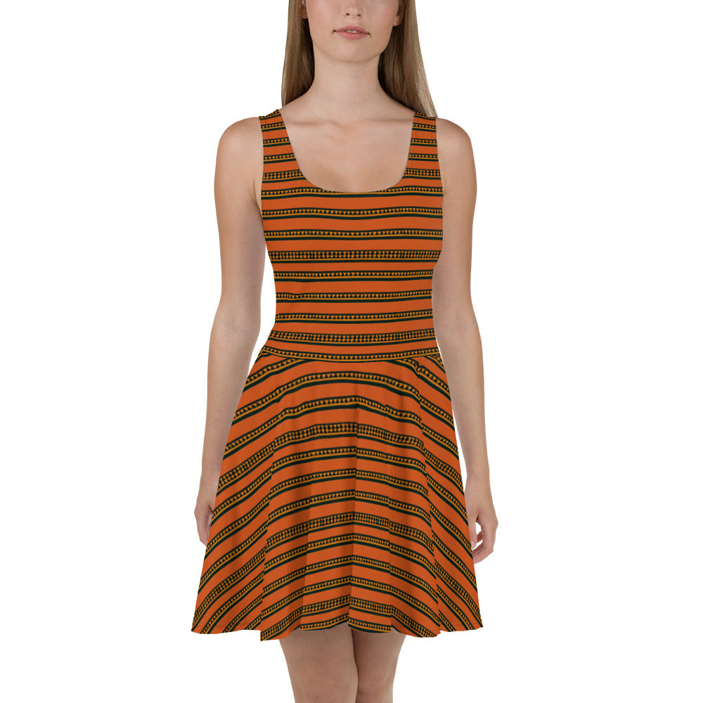 Timbuktu Tangerine Tapestry Skater Dress