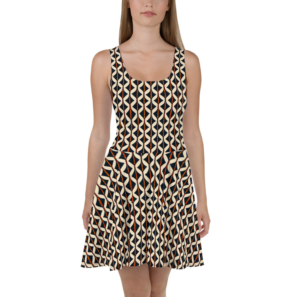 Tribal Tones In Harmony Skater Dress