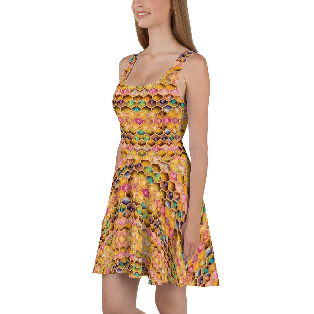 Rainbow Hive Radiance Skater Dress