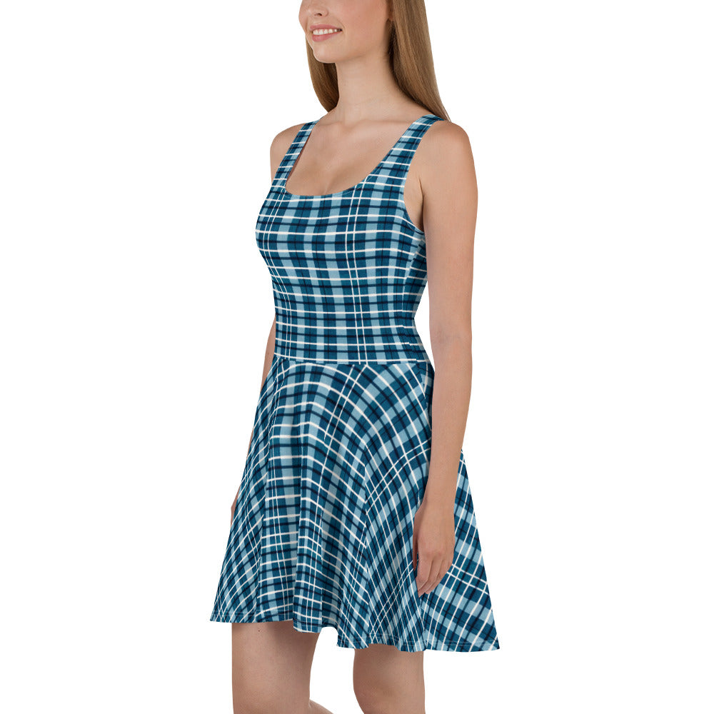 Scotsman’s Skyward Plaid Skater Dress