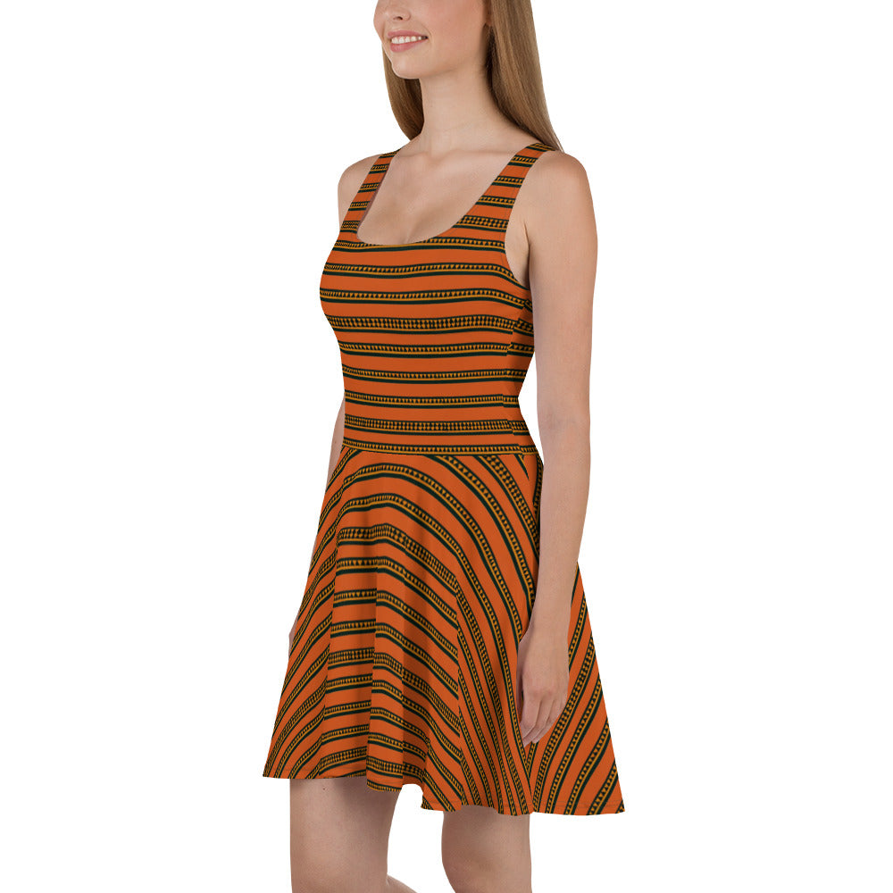 Timbuktu Tangerine Tapestry Skater Dress