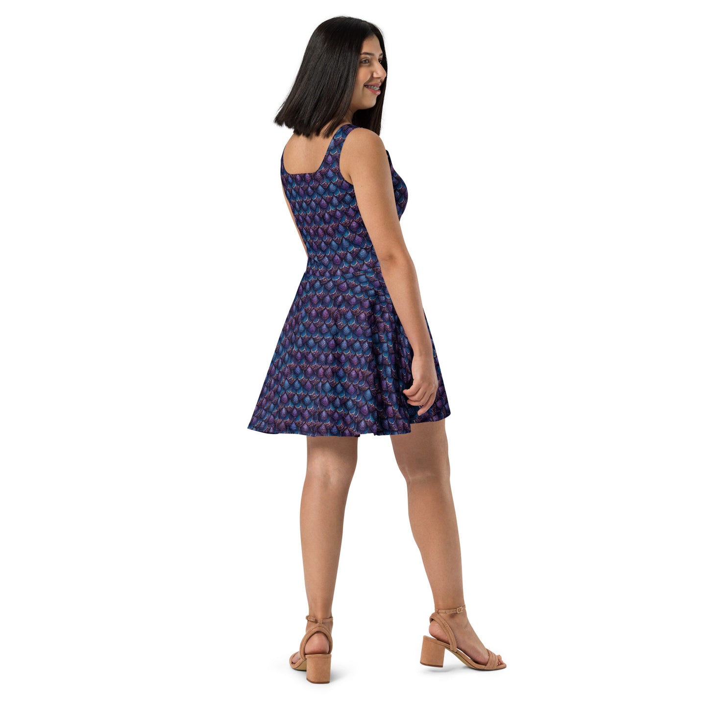 Luminosa, the Radiant Amethyst Drakon Skater Dress