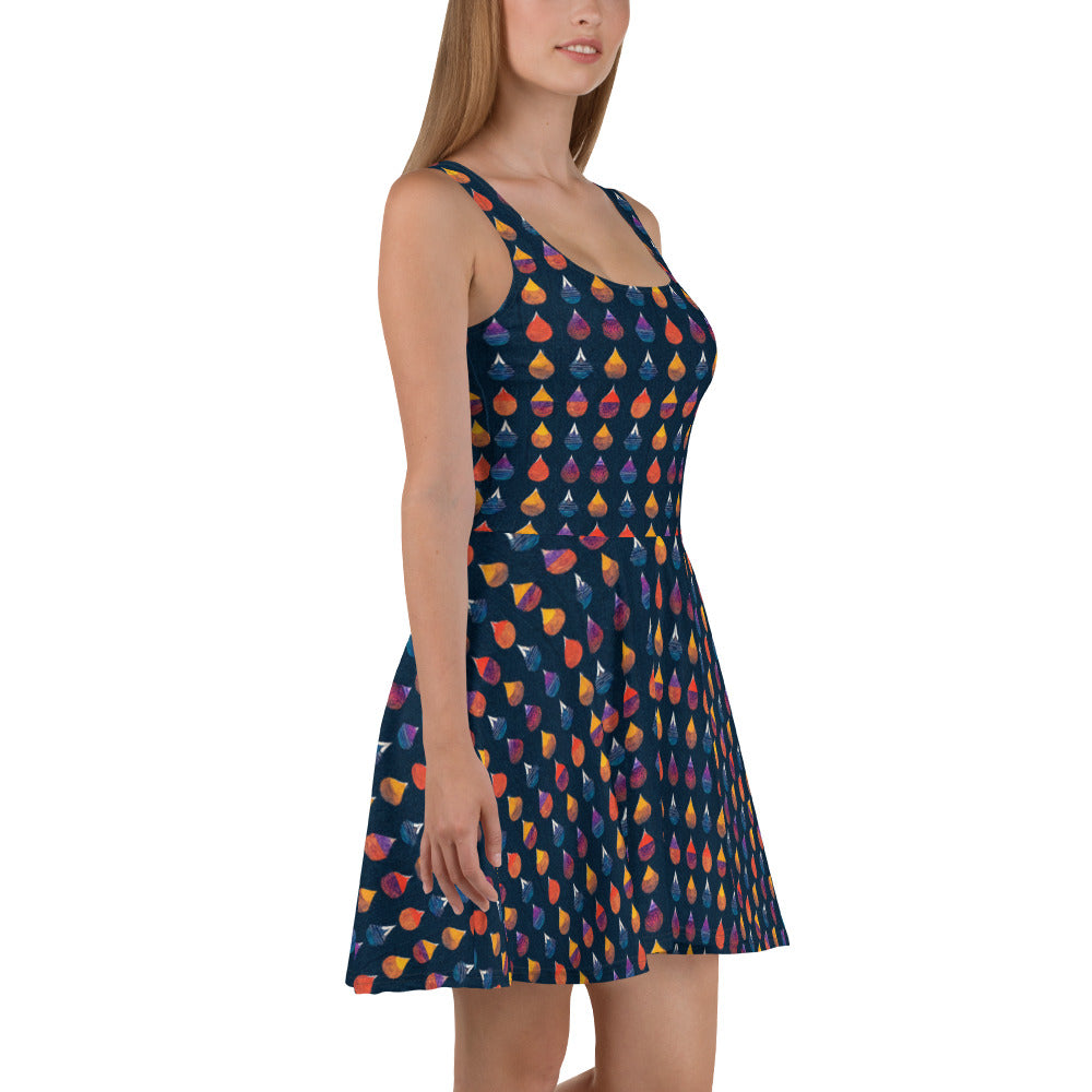 Prismatic Precipitation Skater Dress