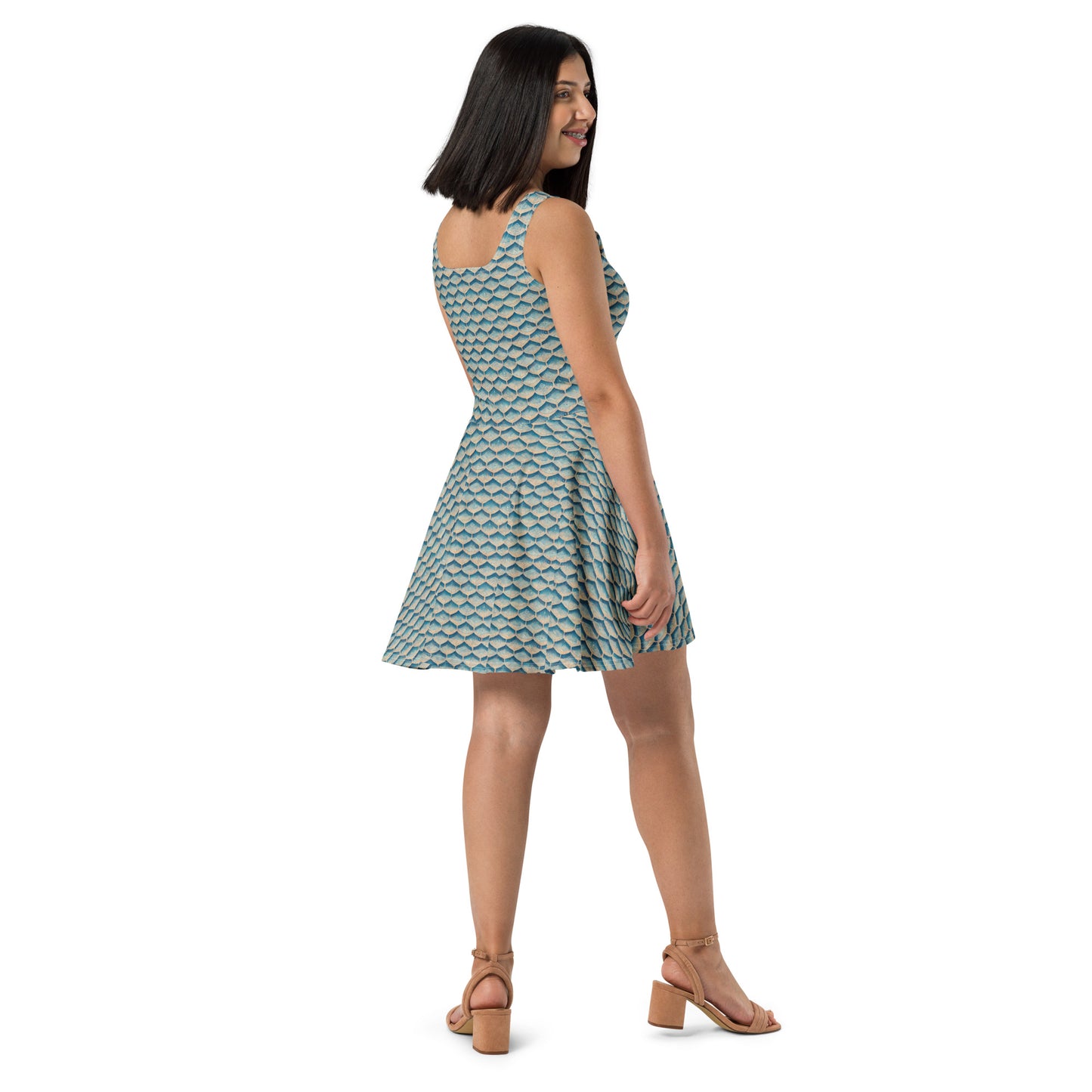 Seafoam Scales Skater Dress