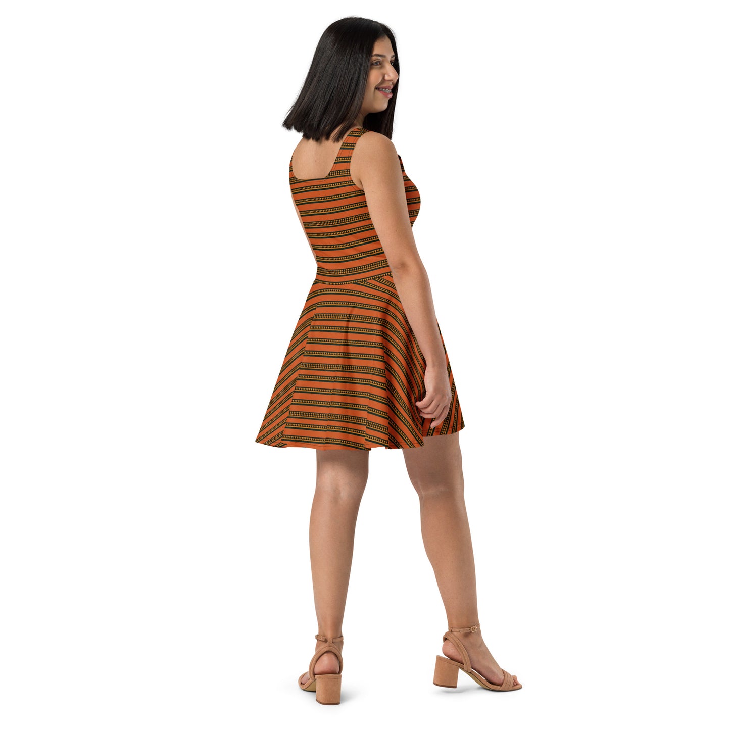 Timbuktu Tangerine Tapestry Skater Dress