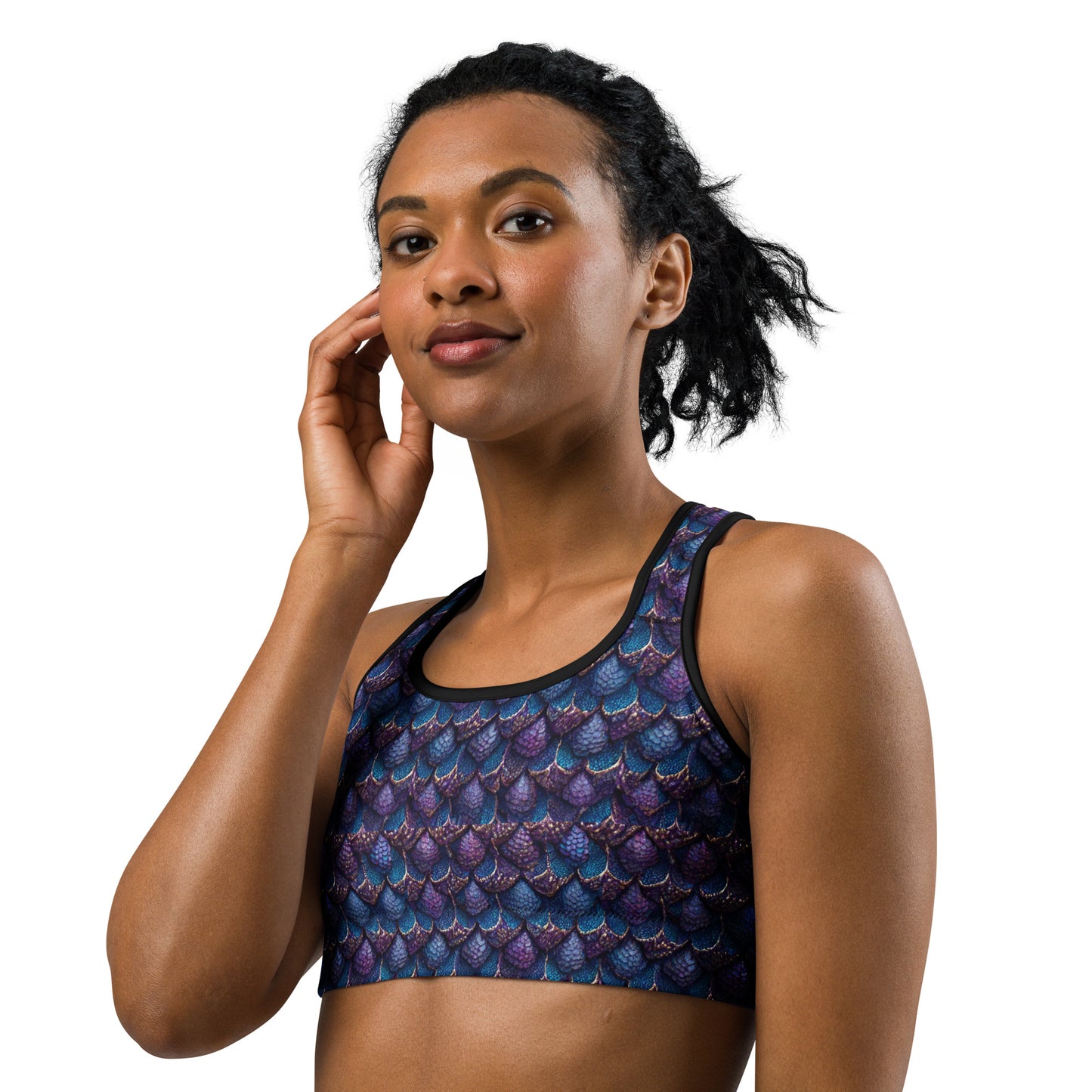 Luminosa, the Radiant Amethyst Drakon Sports bra