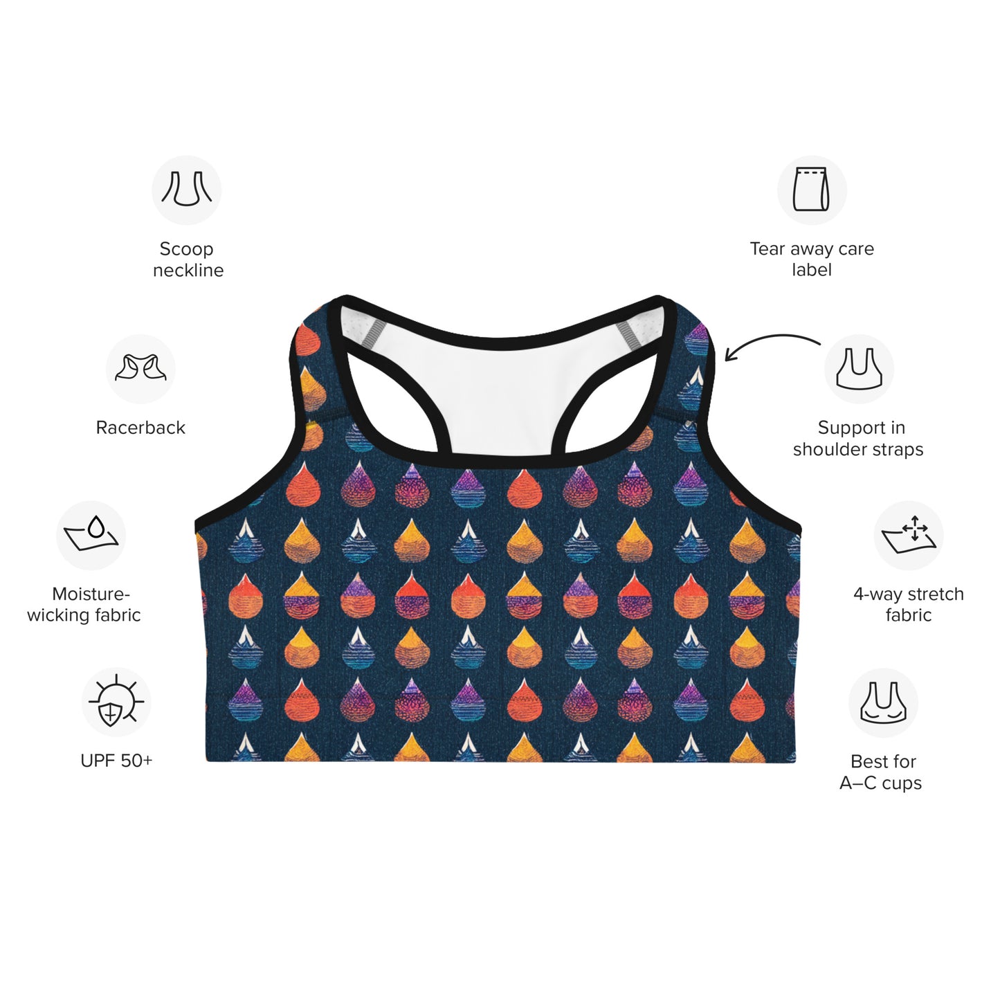 Prismatic Precipitation Sports bra