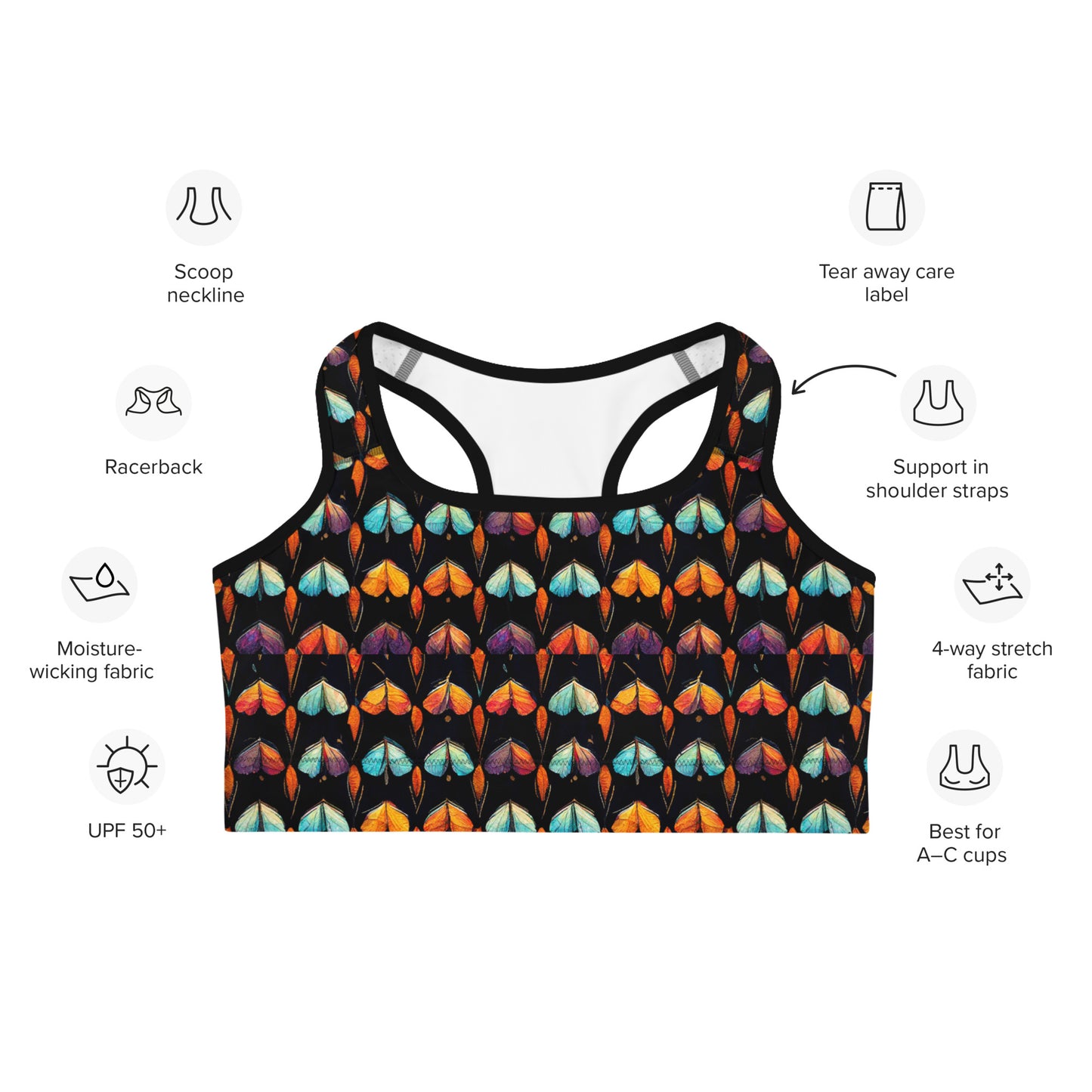 Quilted Wings Sports bra