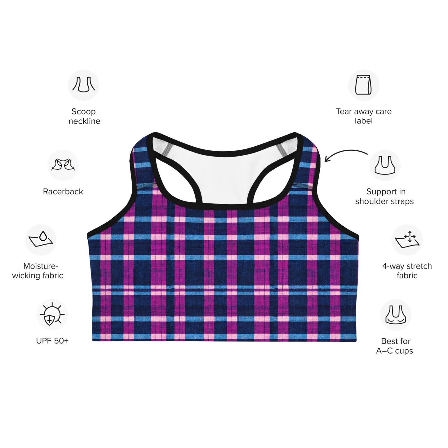 Royal Highlander Plaid Sports bra