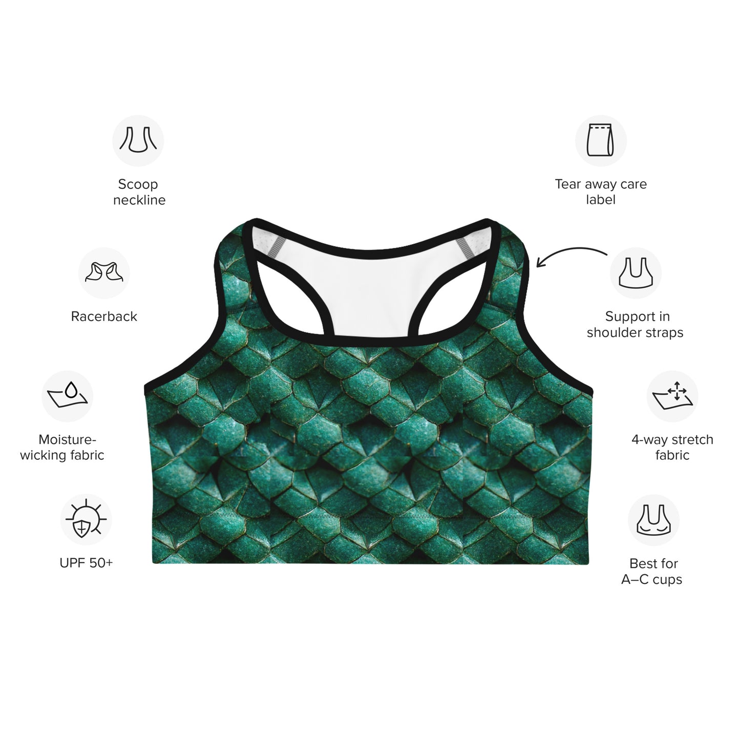 Emeralda the Great Forest Dragon Sports bra