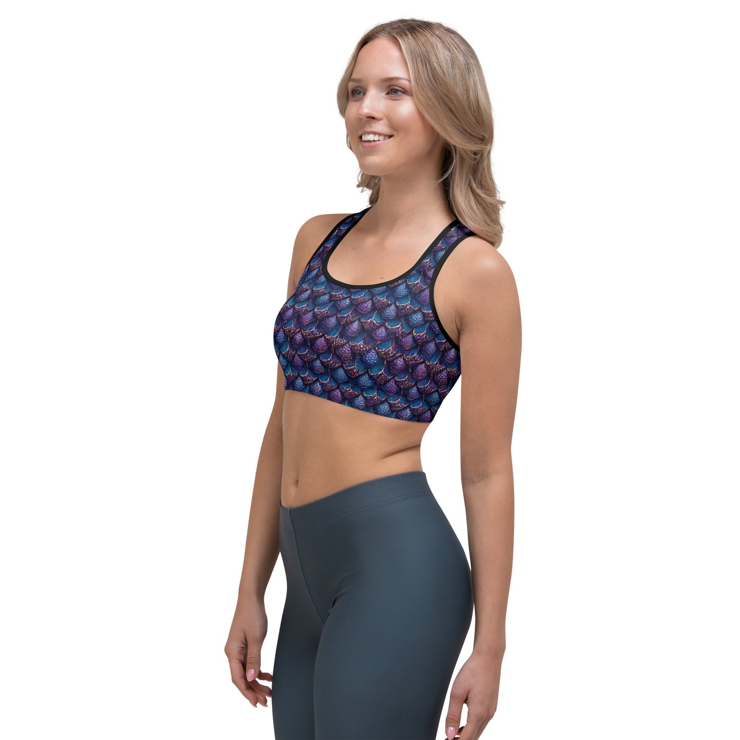 Luminosa, the Radiant Amethyst Drakon Sports bra