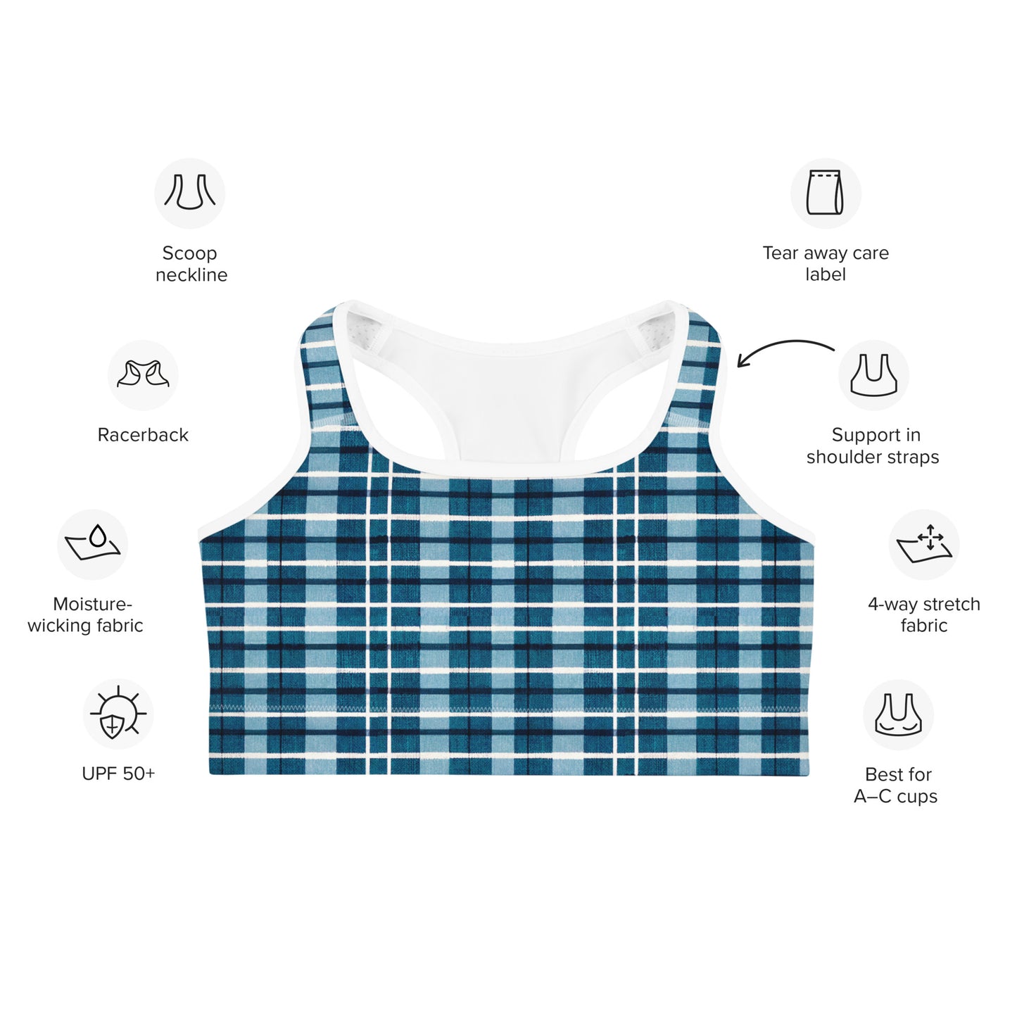 Scotsman’s Skyward Plaid Sports bra