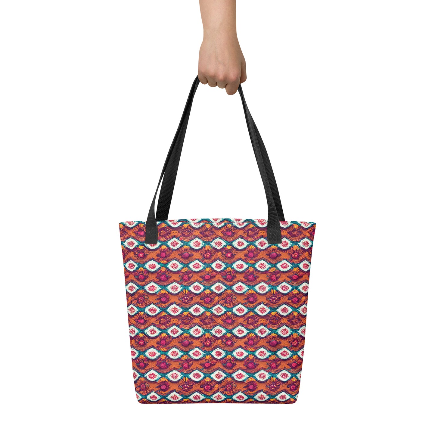 Pink and Orange Facets Tote bag