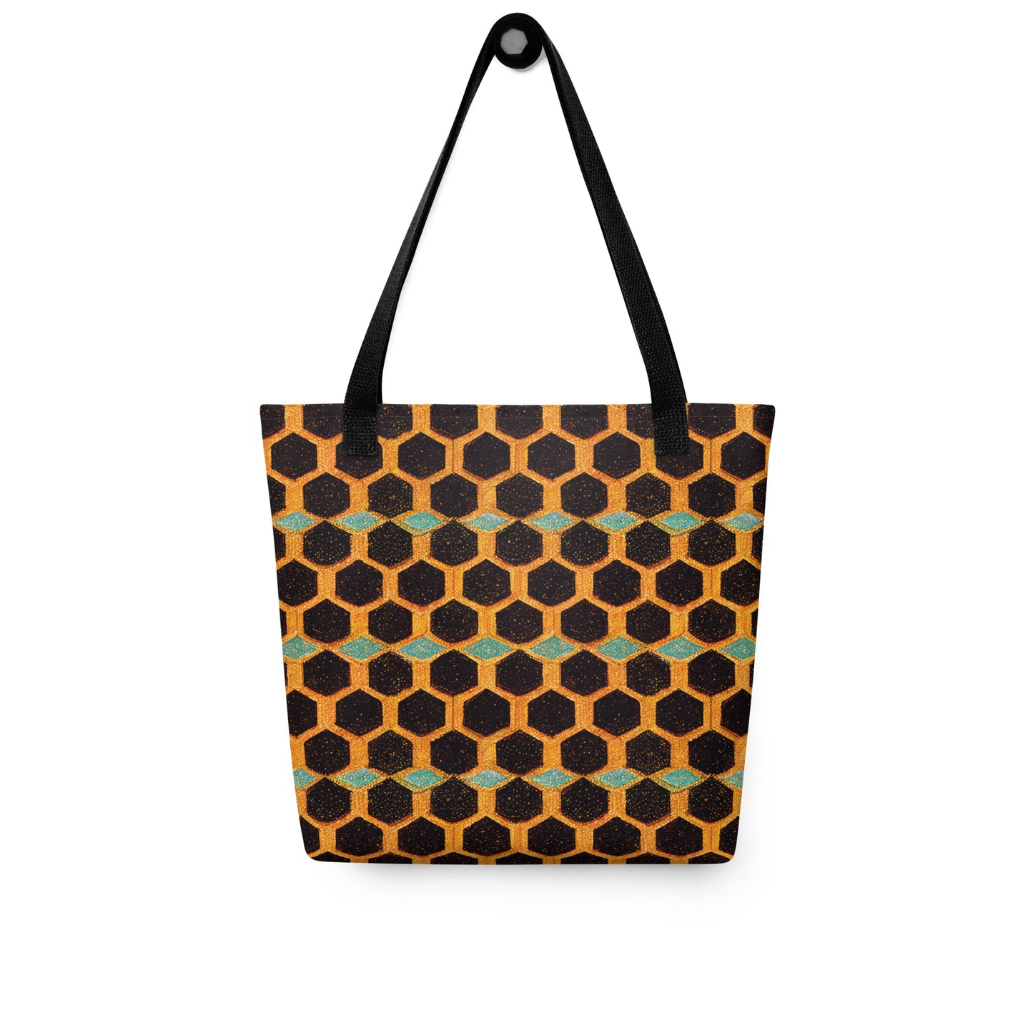 Teal and Gold Bee Bungalow Tote bag