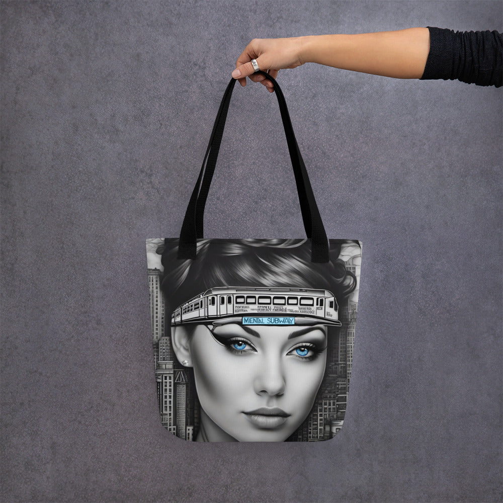 Riding the Mental Subway Tote bag