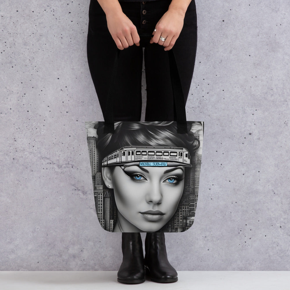 Riding the Mental Subway Tote bag