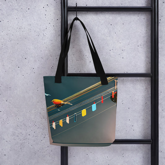 Colorful Birdies and Flags Tote bag