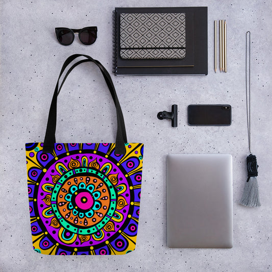 Mandala with Yellow Tote bag