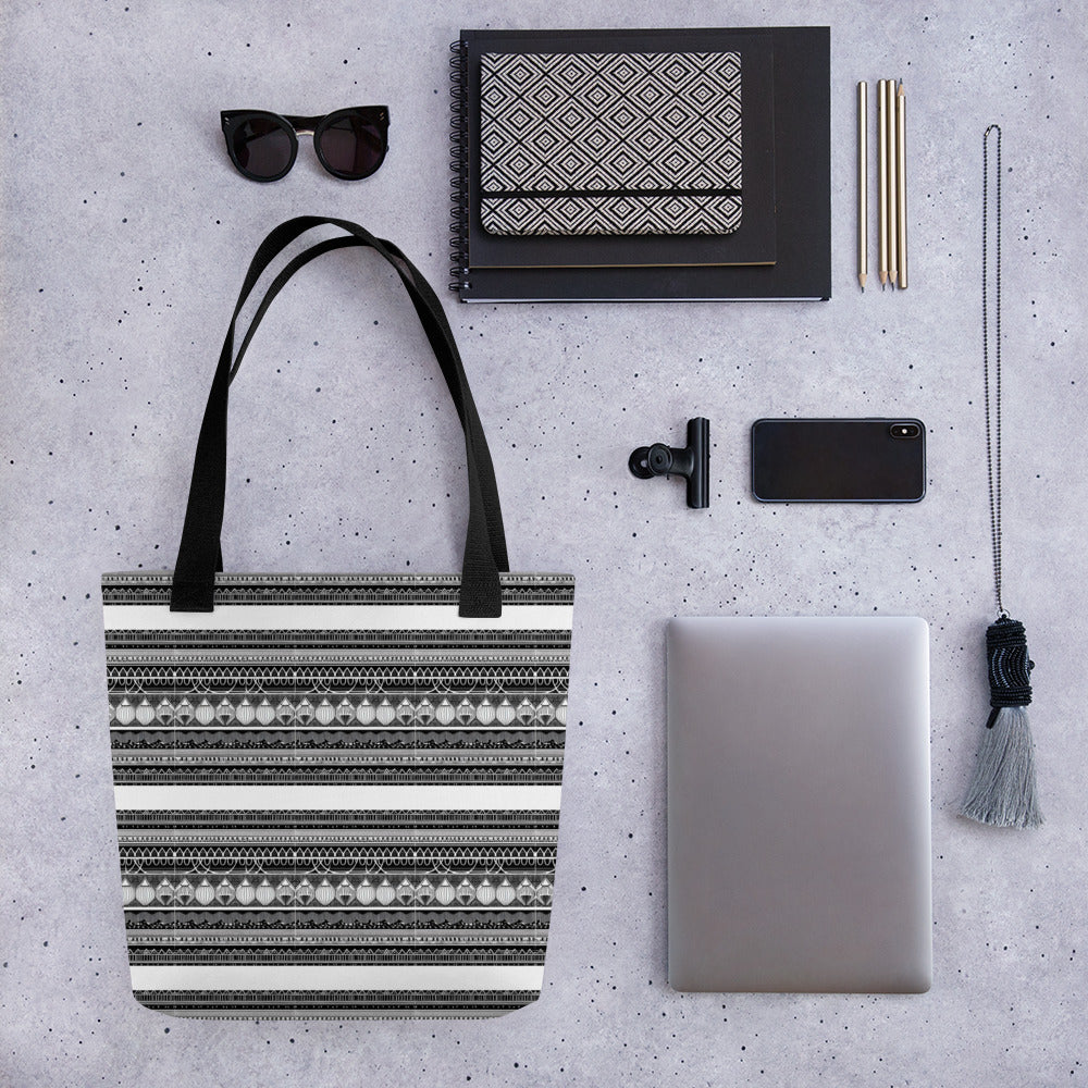 Monochrome Lanterns Tote bag