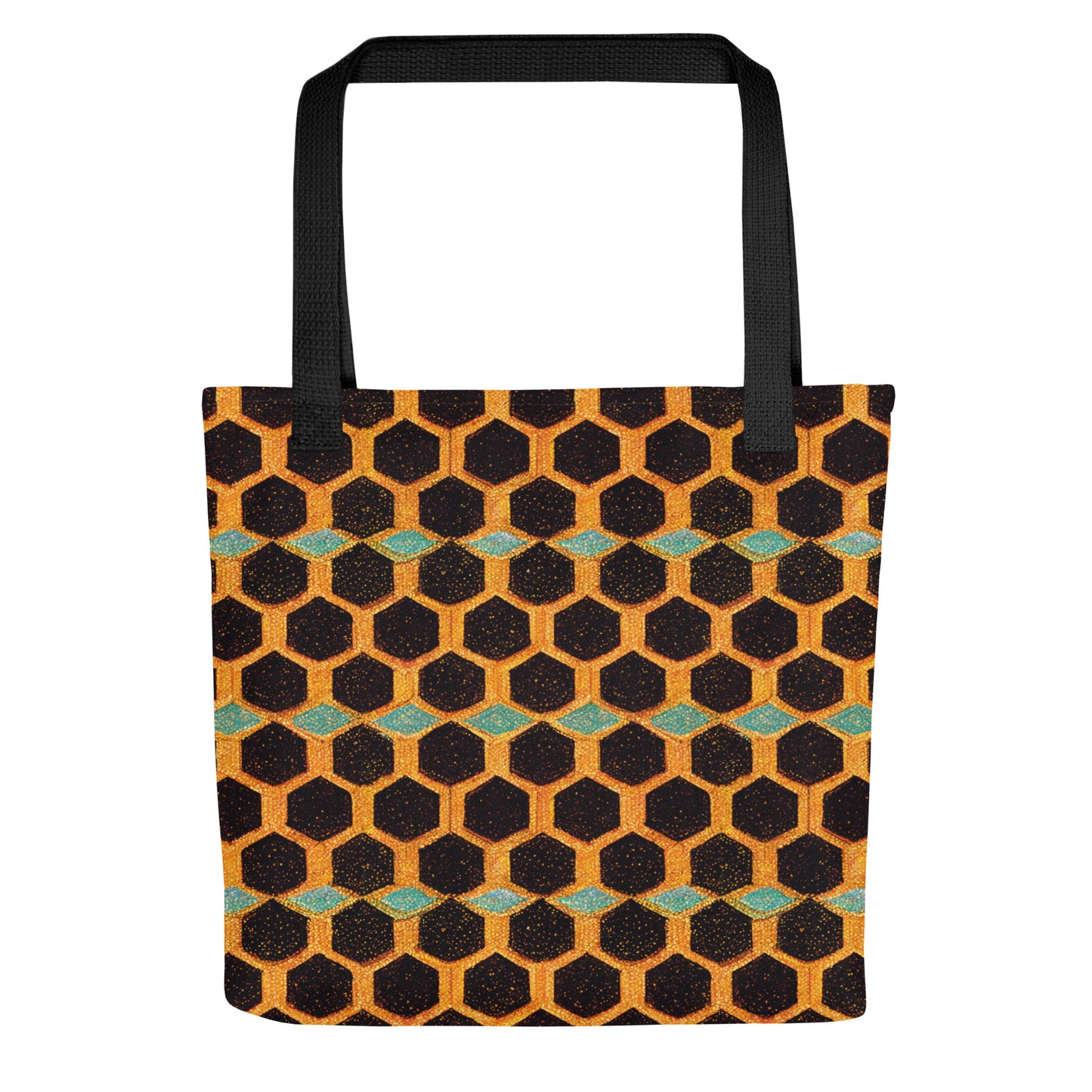 Teal and Gold Bee Bungalow Tote bag