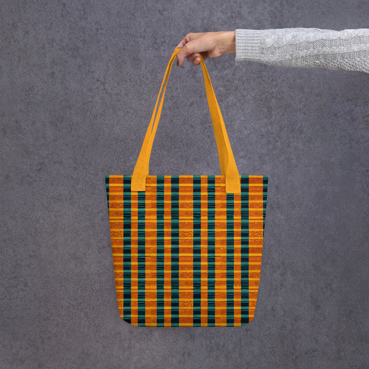 Teal & Tangerine Tapestry Tote bag